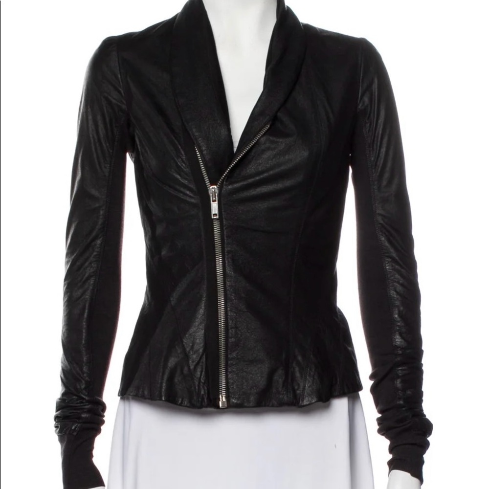 Rick Owens lambskin leather bike jacket size S